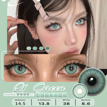 Qfdian Graded 1pair Color Contact Lenses Mixblood Softlens 12months
